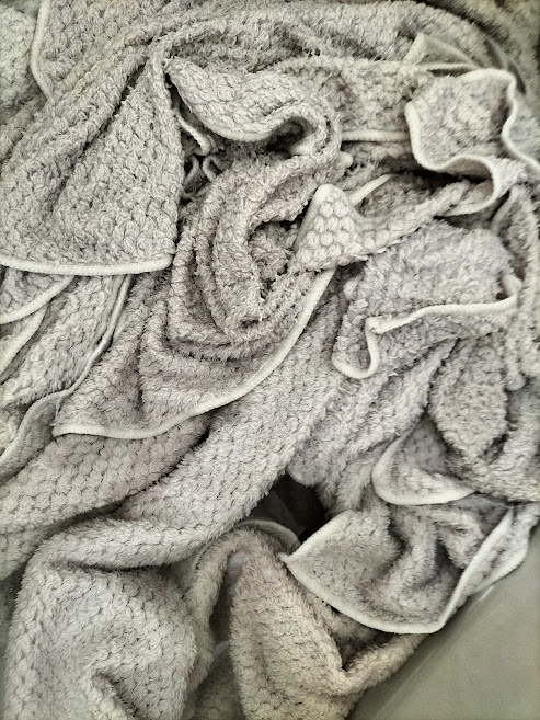 これは浴槽でオキシ漬けしたタオルです。